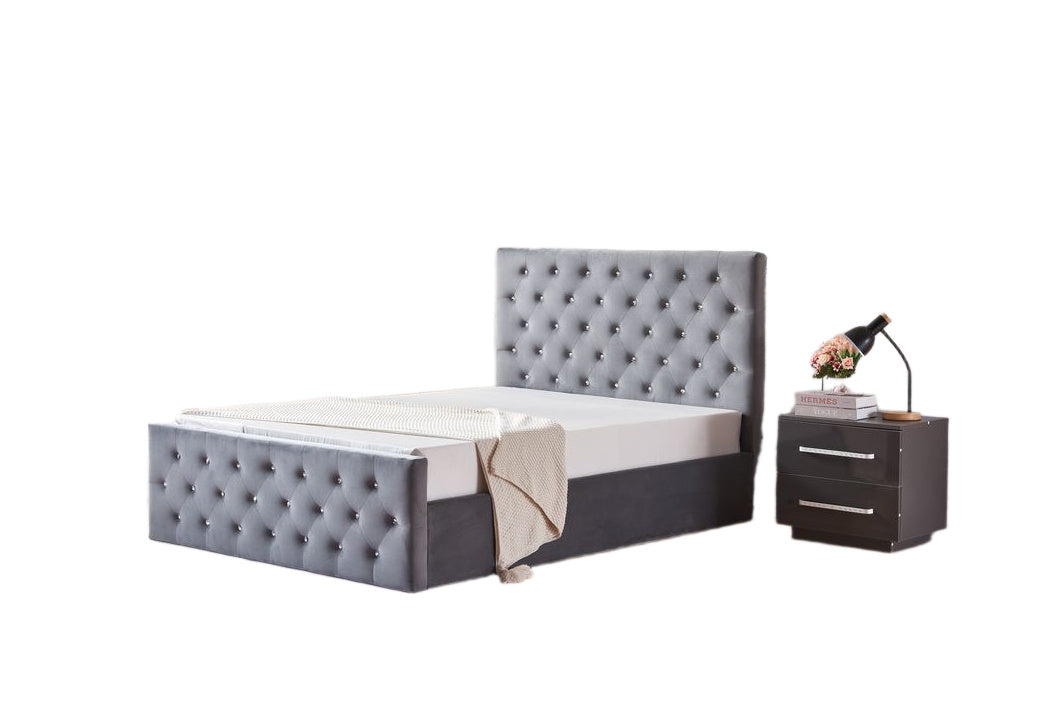 Lit coffre 2 places 160X200 cm VICTORIA Velours