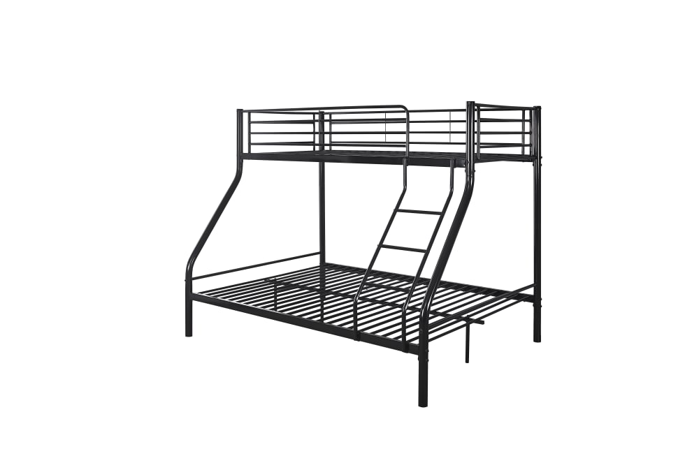 Pack Lit superposé 3 places + Matelas compris 2+1 métal COSTO sommier inclus #Couleur_noir