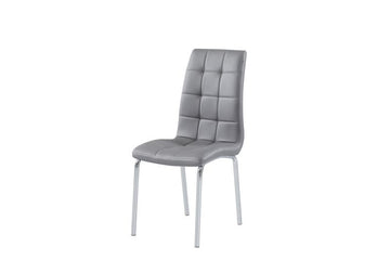 Lot de 6 chaises EMMA simili cuir - Gris