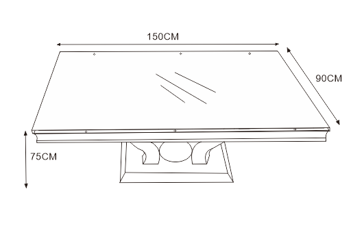 Table à Manger TROFY 180 cm effet marbré noir