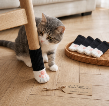 Lot de 4 Protège-pieds Pattes de chat pour chaises et tables
