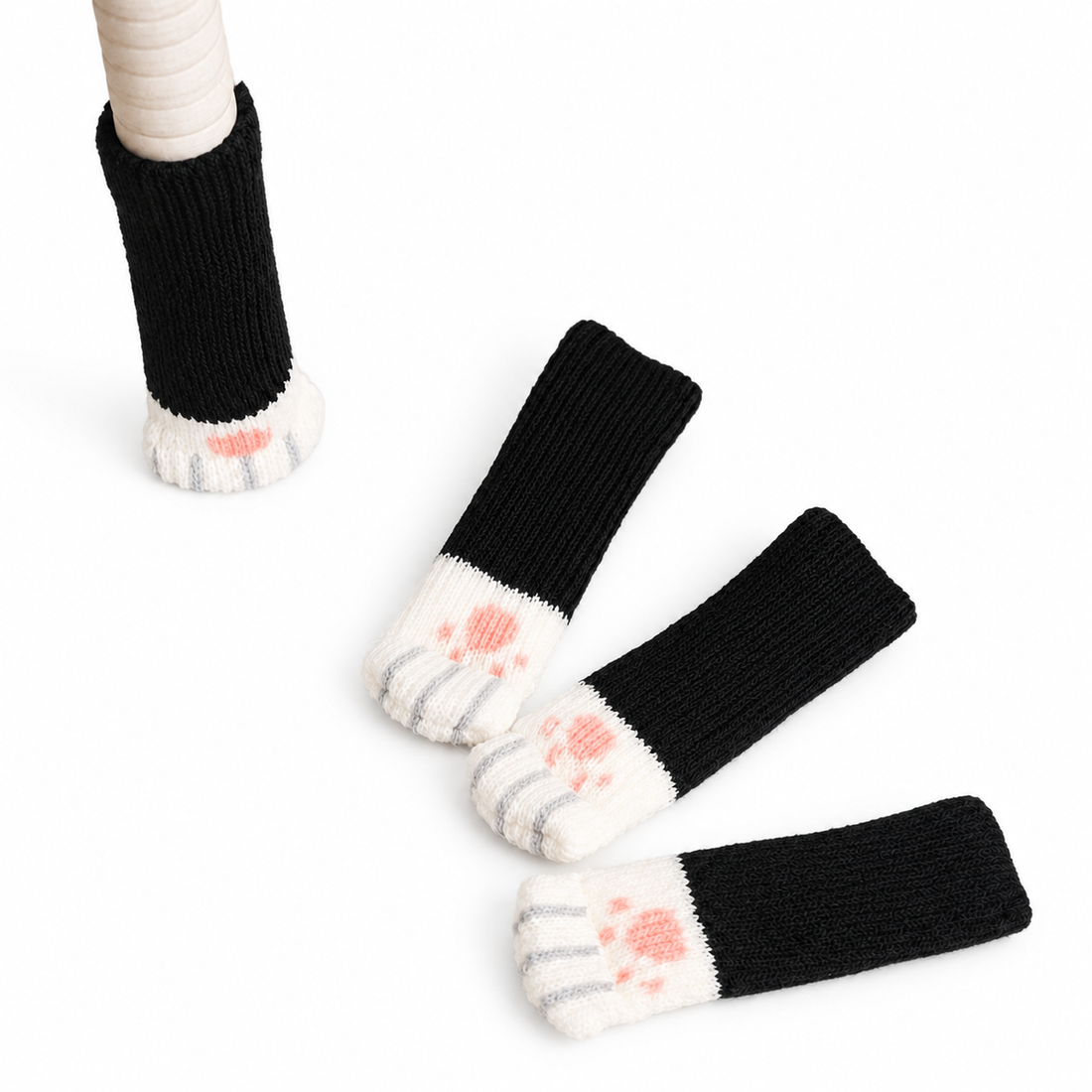 Lot de 4 Protège-pieds Pattes de chat pour chaises et tables
