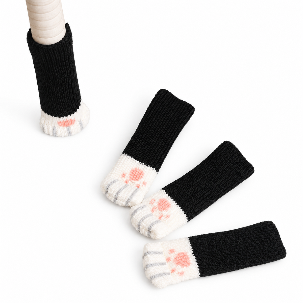 Lot de 4 Protège-pieds Pattes de chat pour chaises et tables