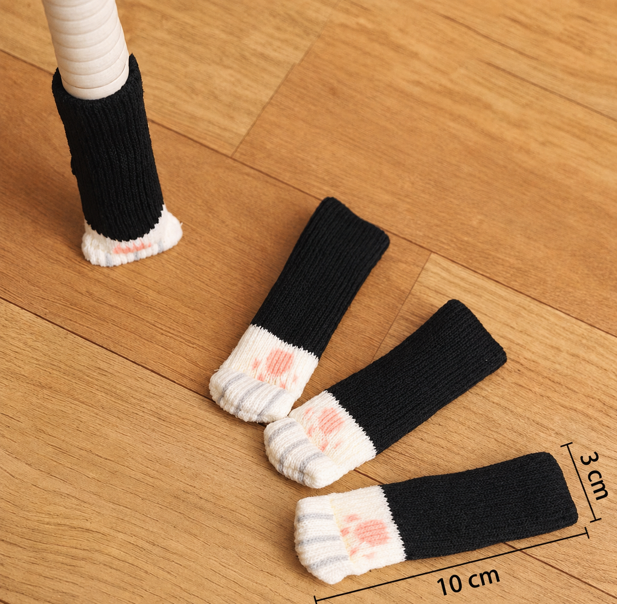 Lot de 4 Protège-pieds Pattes de chat pour chaises et tables