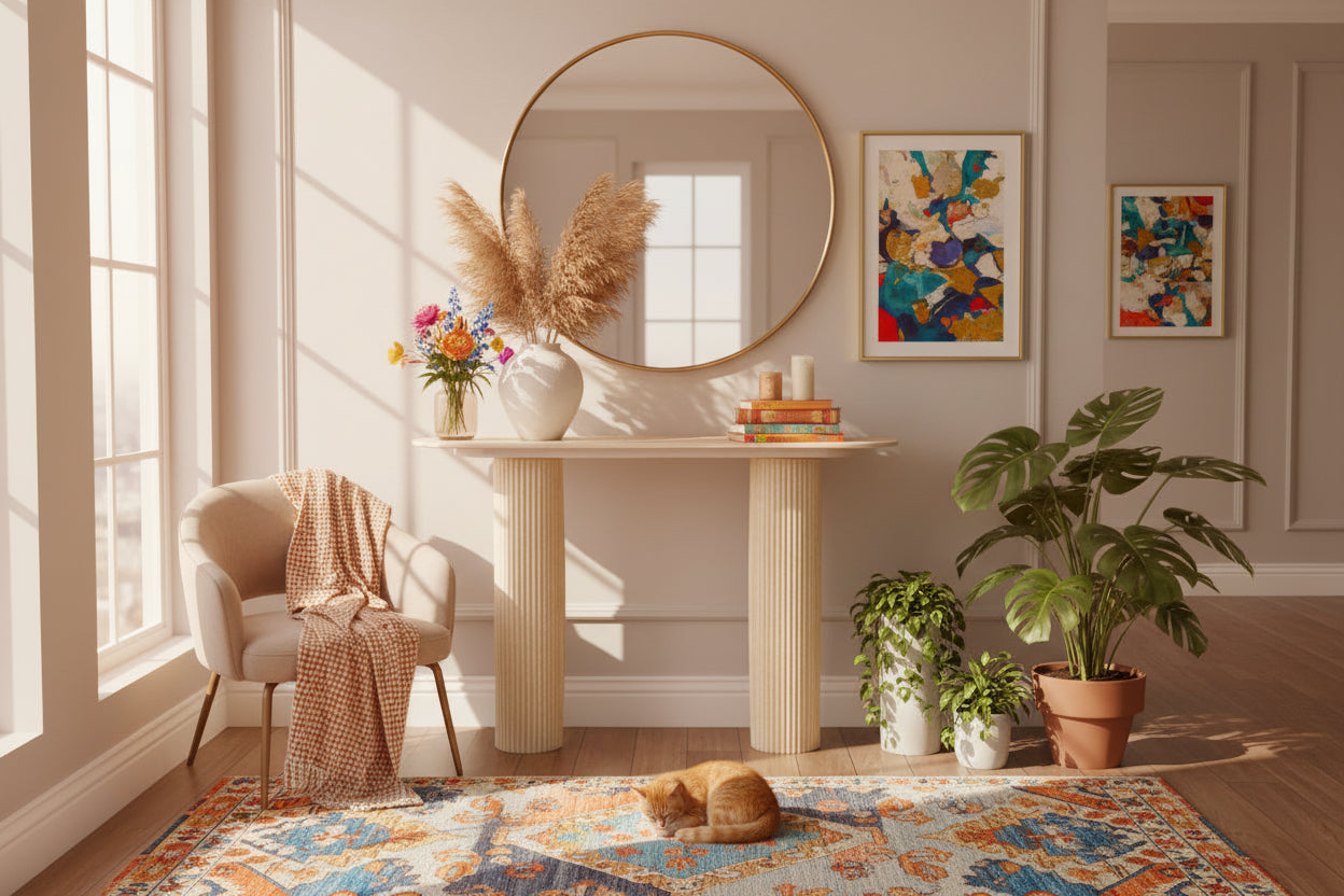Console céramique travertin pieds métal travertin 120x40x78 cm ROXY