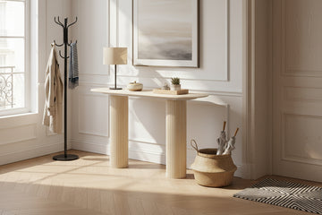 Console céramique travertin pieds métal travertin 120x40x78 cm ROXY