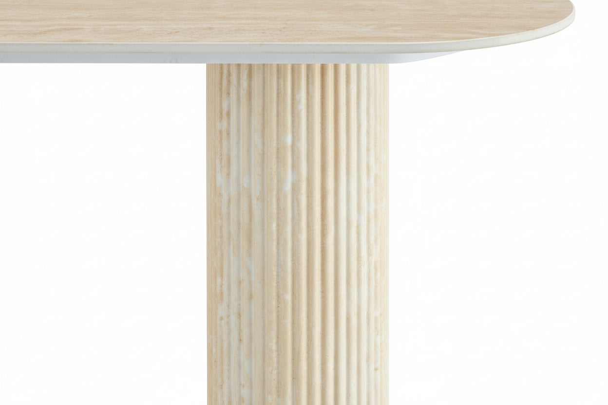Console céramique travertin pieds métal travertin 120x40x78 cm ROXY