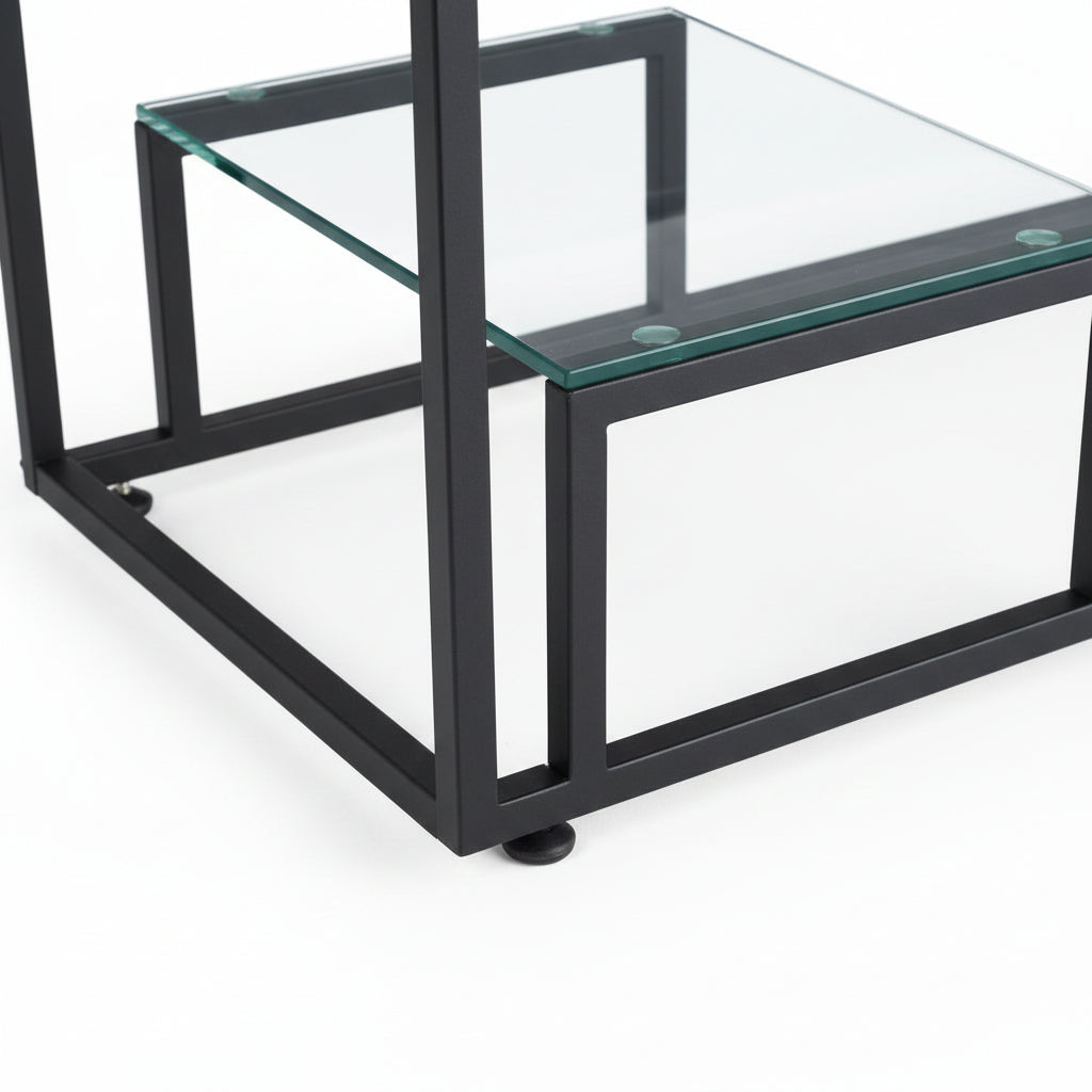 Console métal plateau transparent 120x40x78 cm ROMY