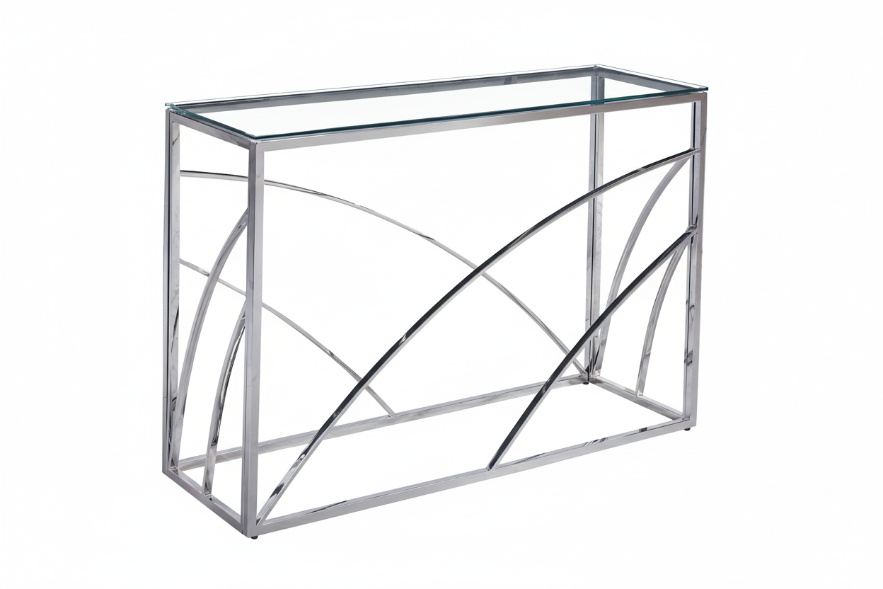 Console CALVIN Chrome 120x40x78 cm #couleur_transparent
