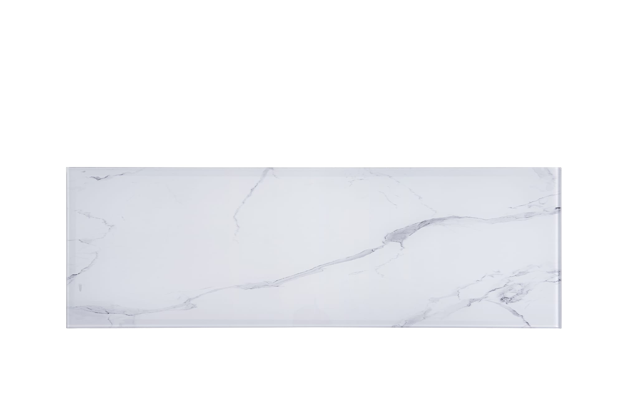 CONSOLE BAROQUE CHROME VERRE MARBRE BLANC 120X40X78