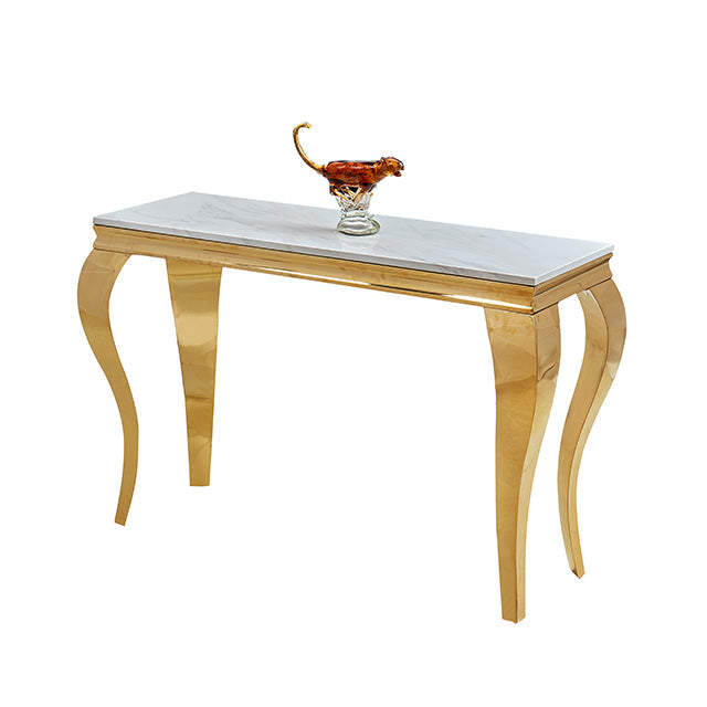 Console BAROQUE Gold plateau en verre 110x50x85 cm