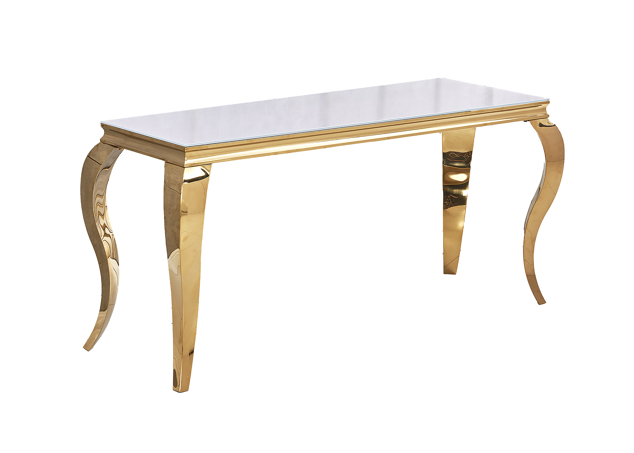 Console BAROQUE Gold plateau en verre 110x50x85 cm