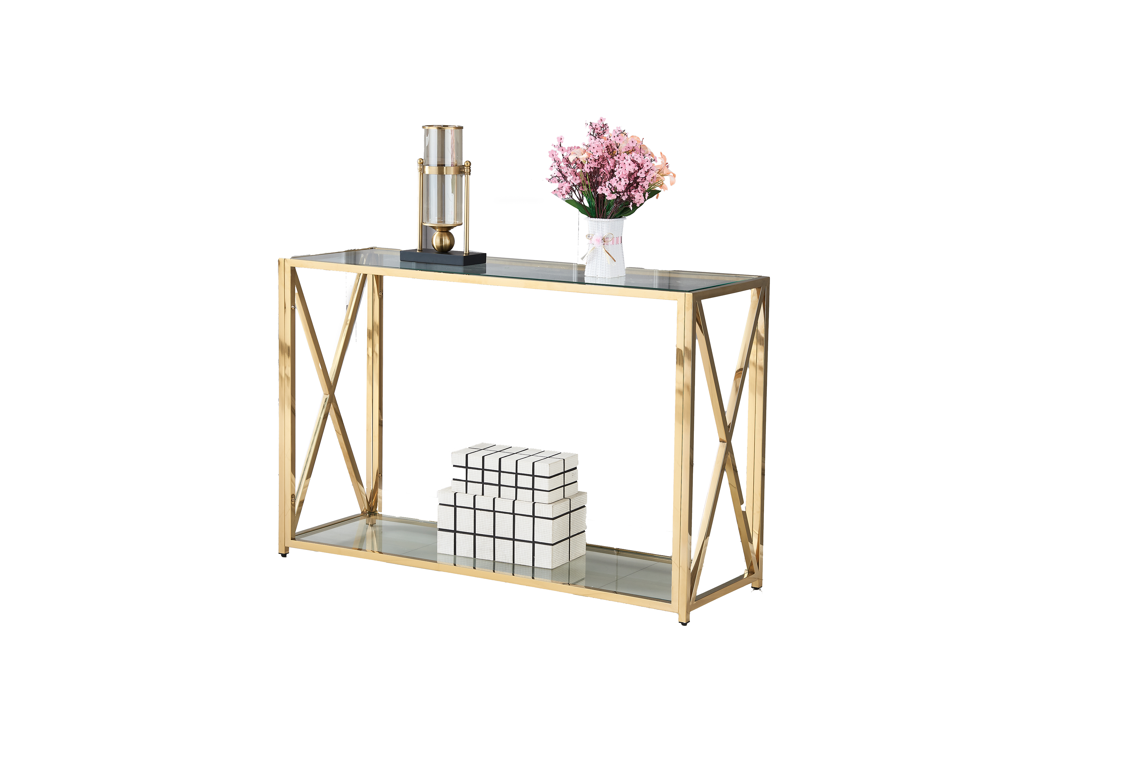 Table console KENSY en verre 120x40x78 cm
