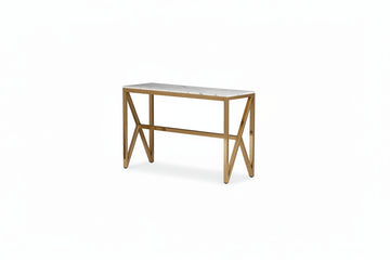 Console MAJESTIQUE Gold 120x40x78 cm #couleur_marbré_blanc