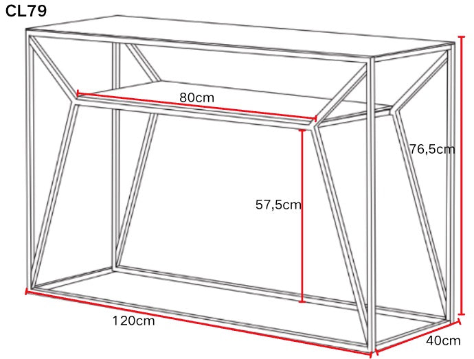 Console métal gold design minimaliste 120x40x78 cm CHERYL