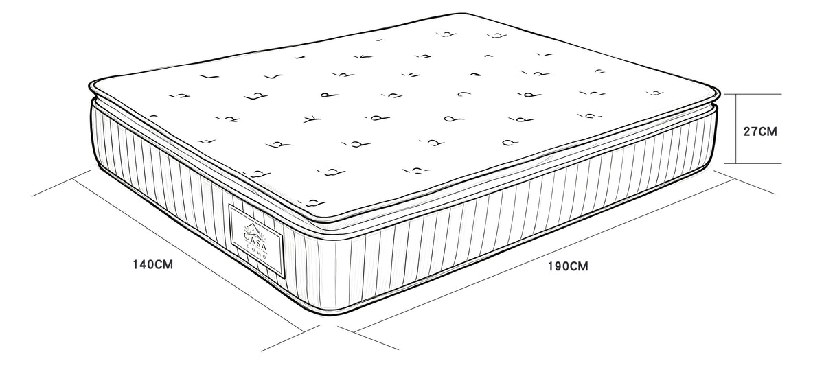 Matelas ressorts ensachés 140x190 cm COMO – ép. 27 cm