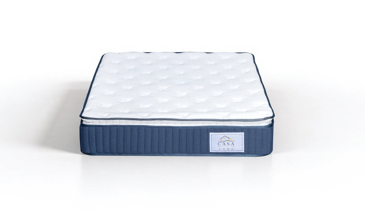Matelas 160 × 200 cm blanc/bleu — Matelas seul, vue de face