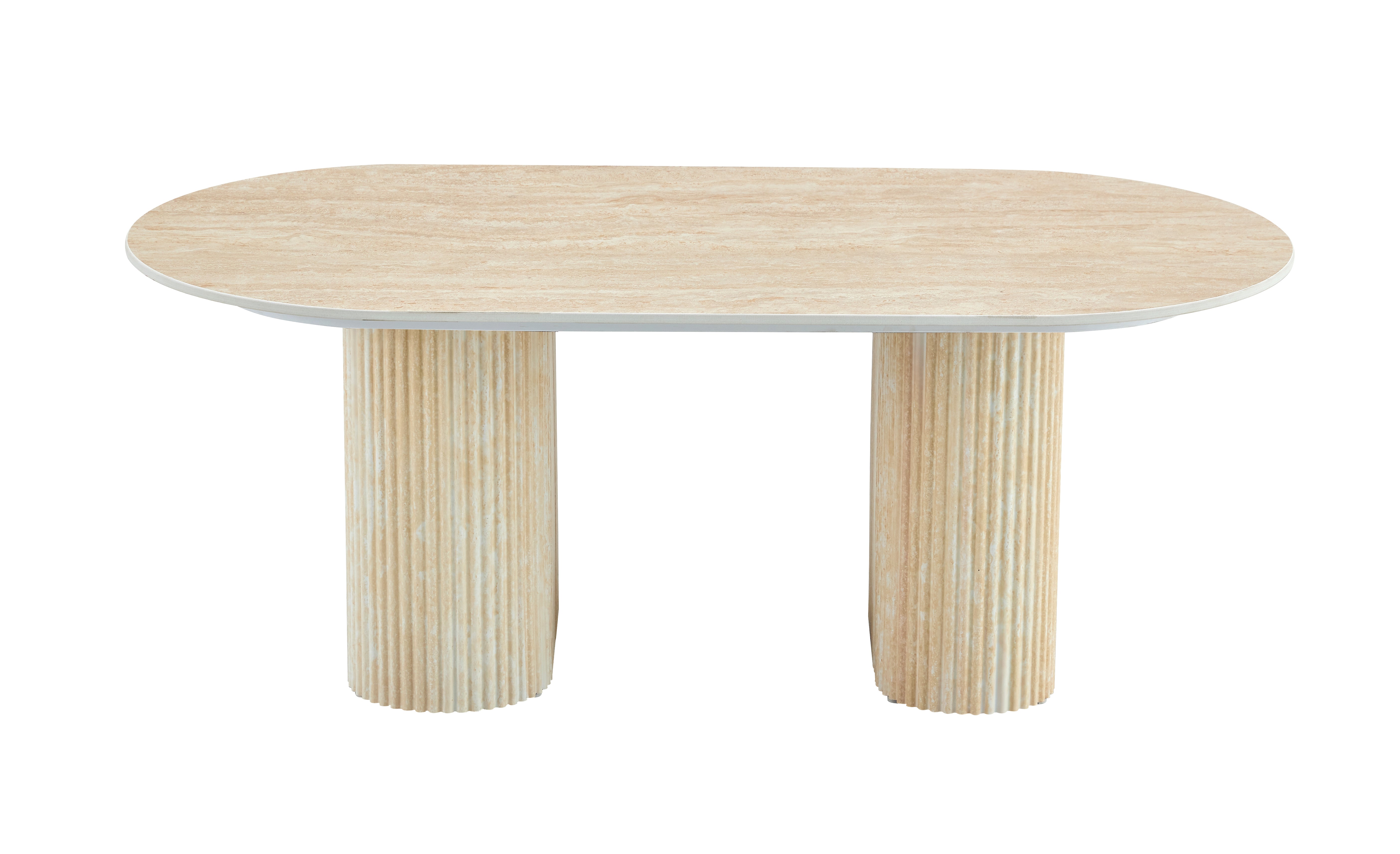 Table basse céramique effet travertin 120x60 cm