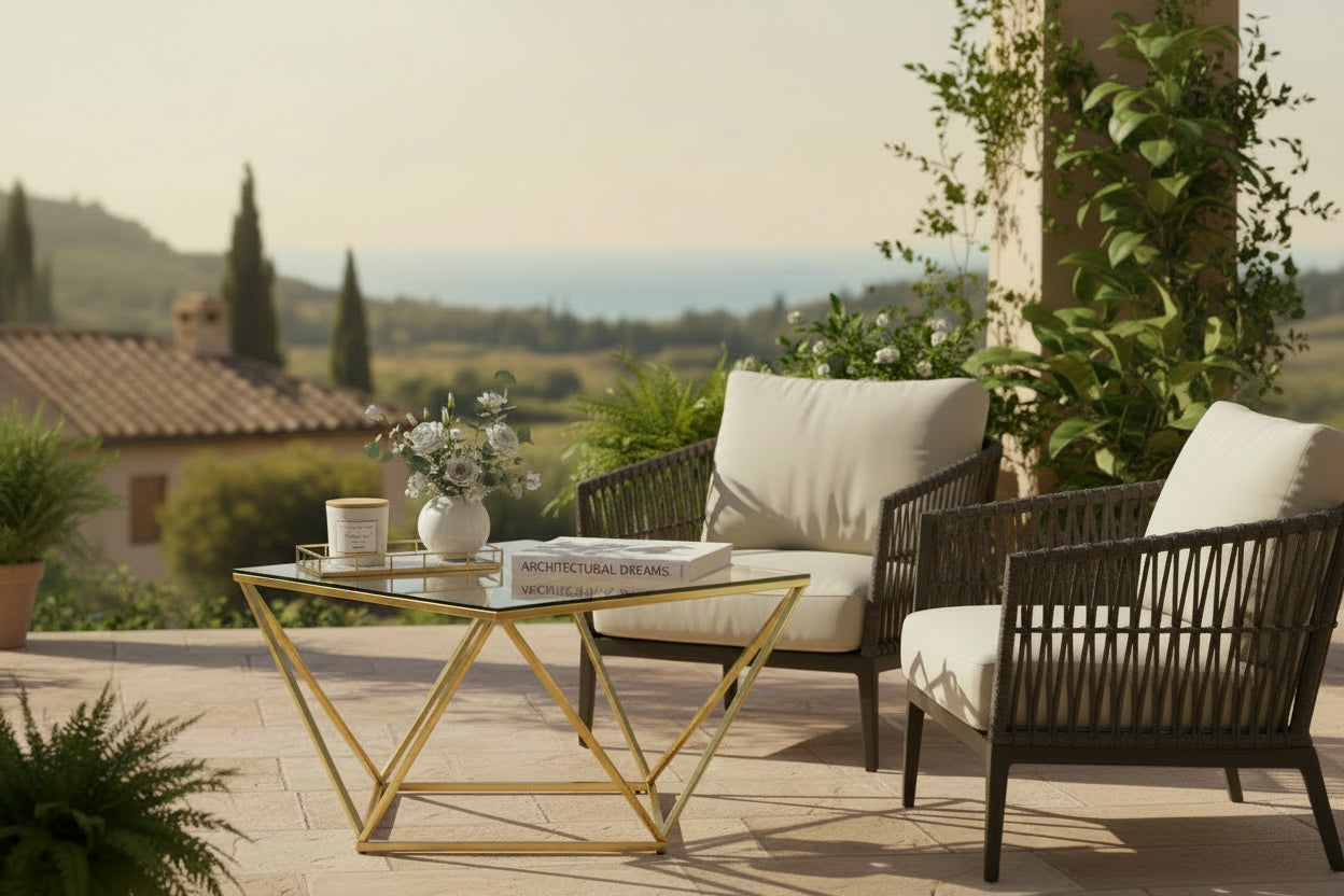 Table basse ALINA carrée gold verre 100x100x45 cm #couleur_gold_verre