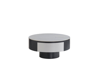 Table basse TORNADO Noir & Blanc avec tiroir 80x40 cm #couleur_noir_blanc