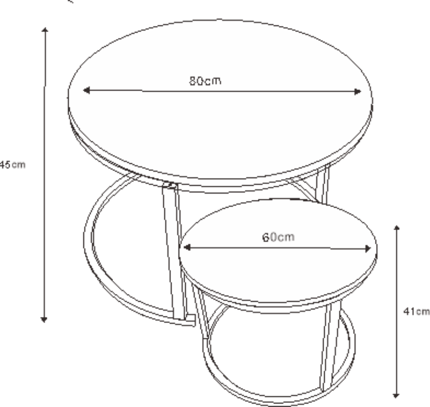 Lot de 2 tables Basses Gigogne ARTO Gold et plateau en verre transparent