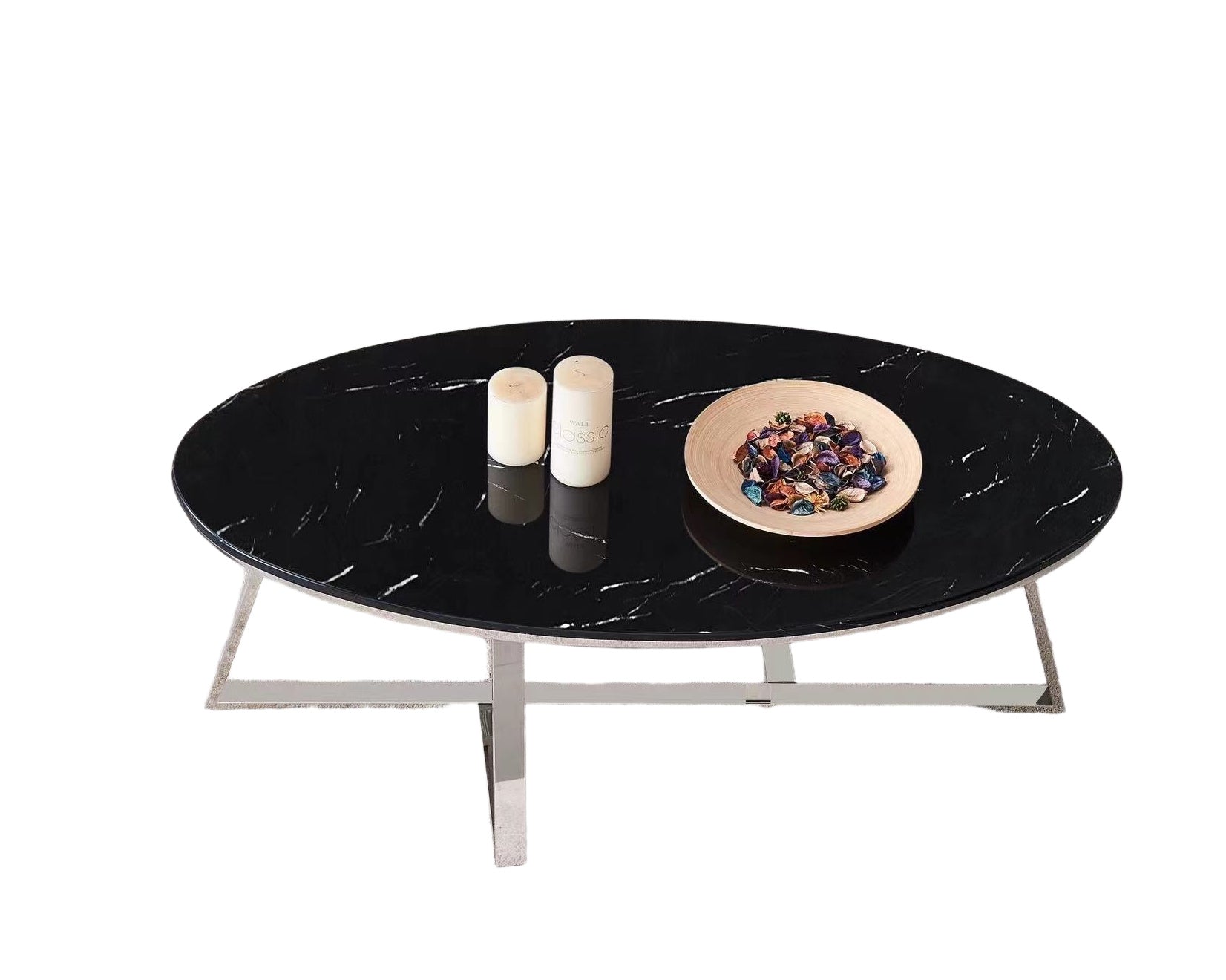Table basse ovale GAMMA plateau Granite 120x60 cm