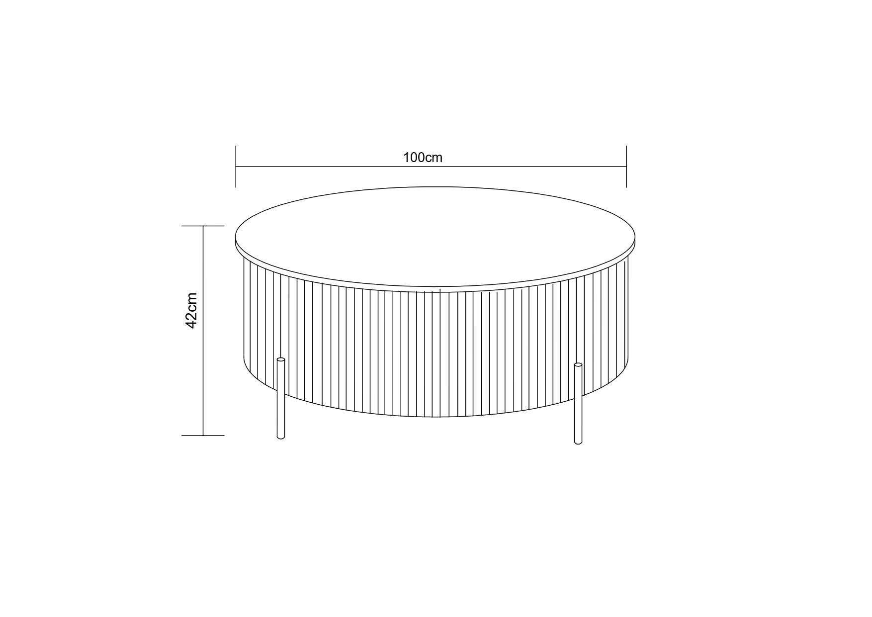 Table Basse Ronde Céramique Effet Travertin Noisette D100xH45 cm RUBY