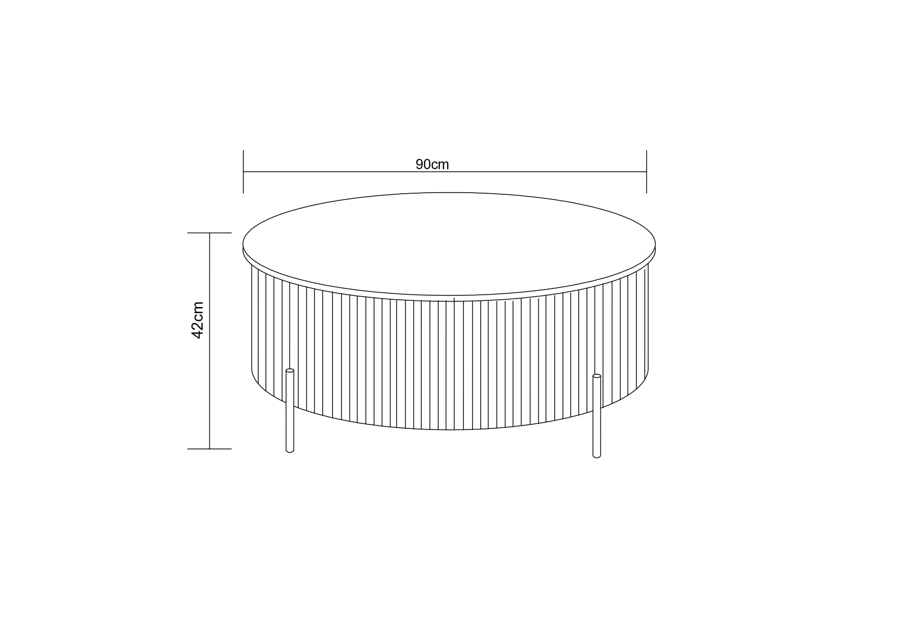 Table basse ronde céramique effet travertin noisette 90cm métal noir RUBY