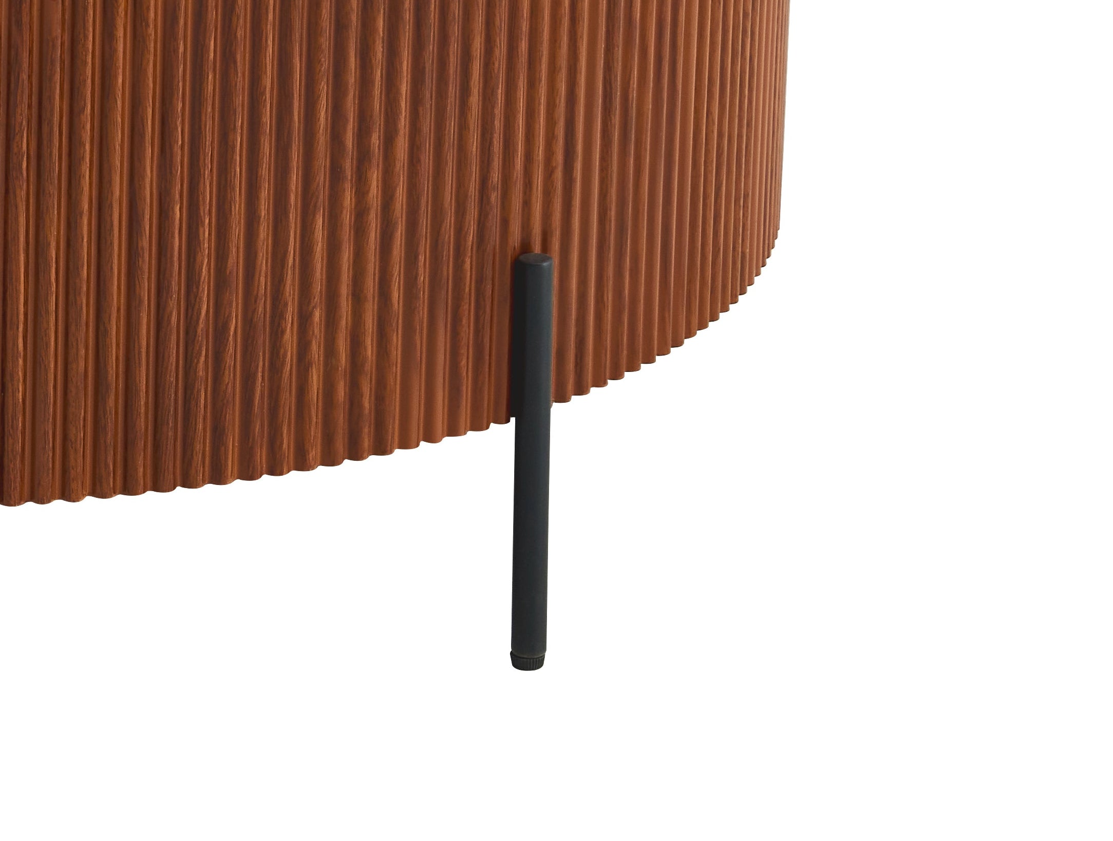 Table basse ronde céramique effet travertin noisette 80cm RUBY