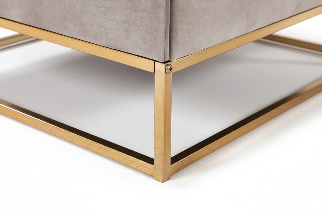 Pouf Coffre TIROIRS Carré Plateau Velours Capitonné Moka 80x80x43cm 2 Tiroirs