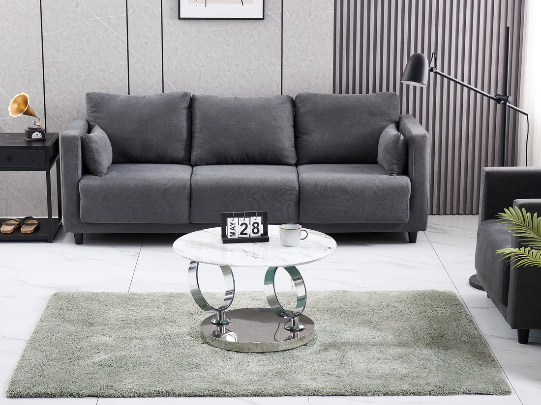 Table Basse AUTOMAT Marbré Blanc 70x45 cm - Marbré blanc