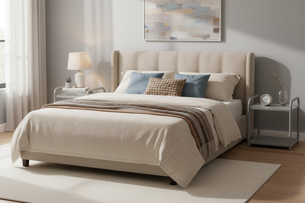 Chevet en métal gris 42x39x46 cm compact ASTRA