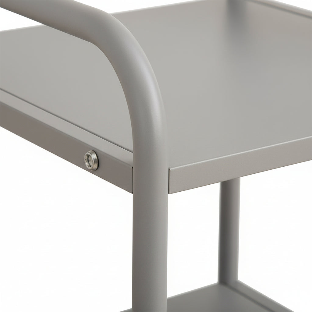 Chevet en métal gris 42x39x46 cm compact ASTRA