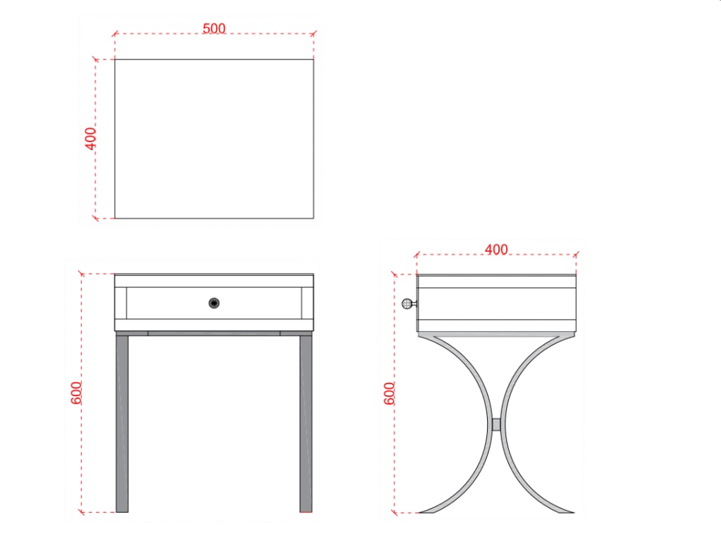 CHEVET CROSS 50X40X60CM