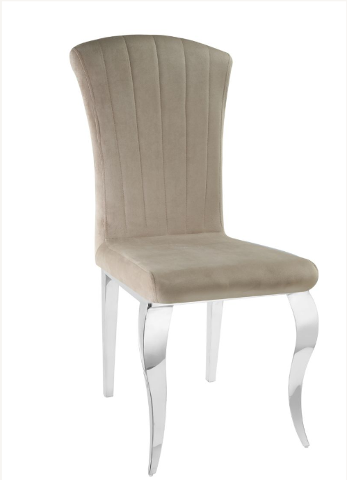 Lot de Chaises baroque LOUIS Chrome Velours #couleu_moka