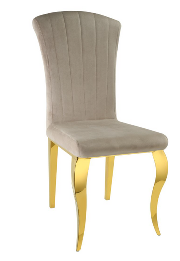 Lot de 6 Chaises baroque LOUIS Gold Velours Moka