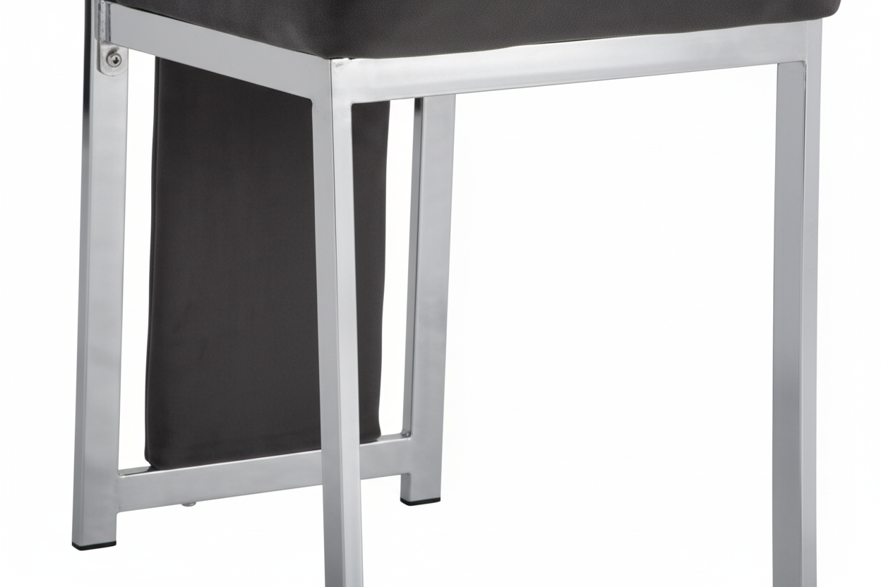 Lot 6 Chaises Salle à Manger Dana Velours Noir Contour Chrome 56x43x99cm