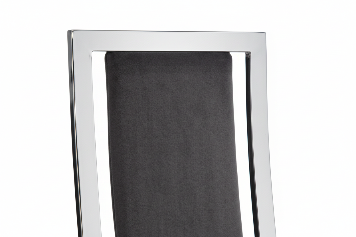 Lot 6 Chaises Salle à Manger Dana Velours Noir Contour Chrome 56x43x99cm
