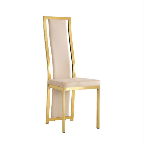 Lot de chaises Dana velours contour Gold #couleur_beige