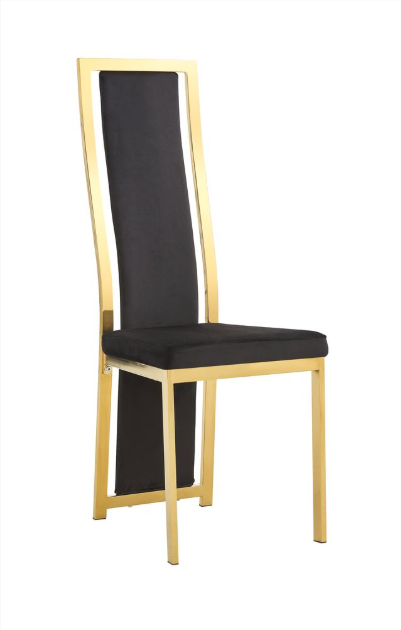 Lot de chaises Dana velours contour Gold #couleur_noir
