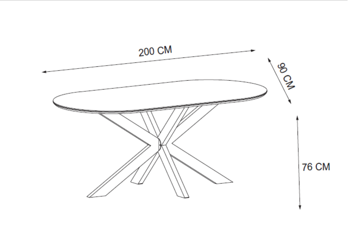 Table à Manger MANON – 200x90 cm – Céramique Marbre Blanc & Pied Métal Noir