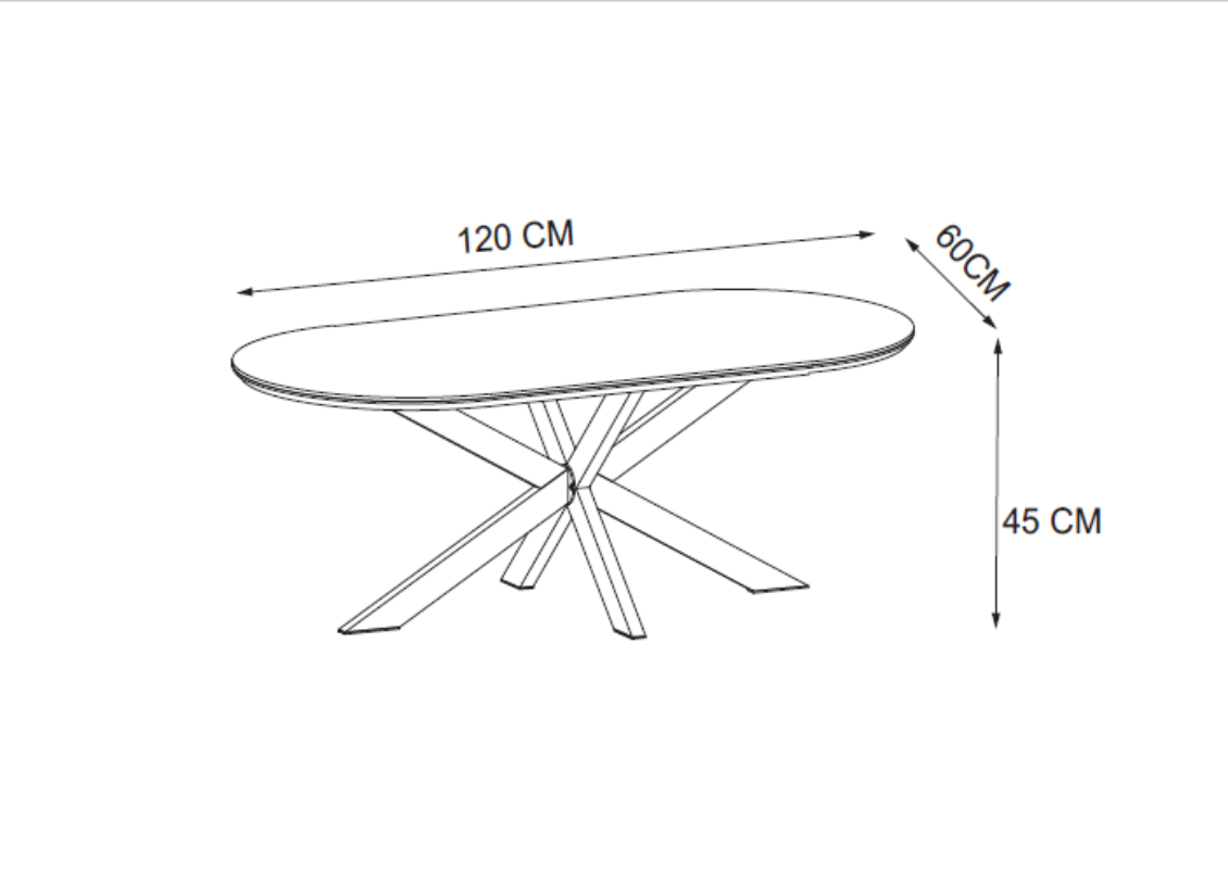 Table basse 120x60 céramique effet marbre blanc pieds chromés