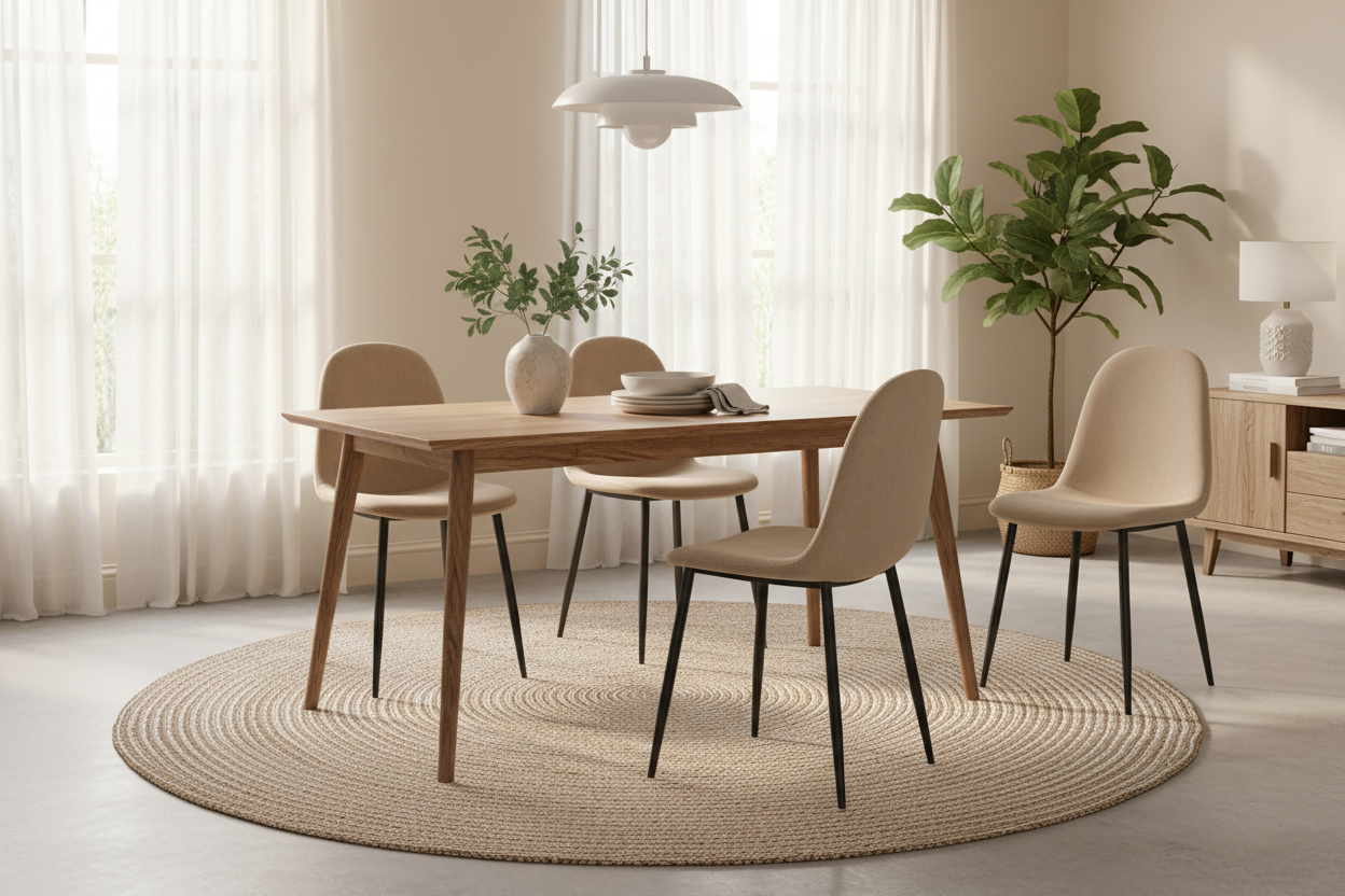 Lot de 4 chaises scandinaves velours taupe pieds métal noir 43,5x40x87cm