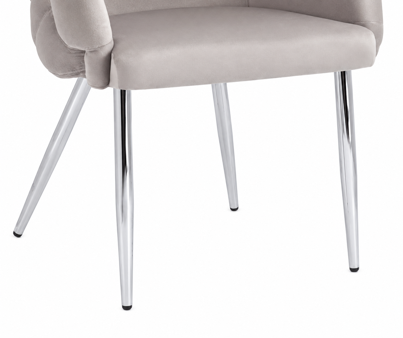 Lot de 2 chaises velours taupe pieds chromés