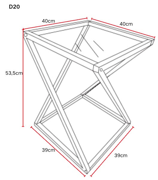 Guéridon BEVERLY – Chrome & Verre marbre blanc– 40x40x55 cm #couleur_marbre_blanc
