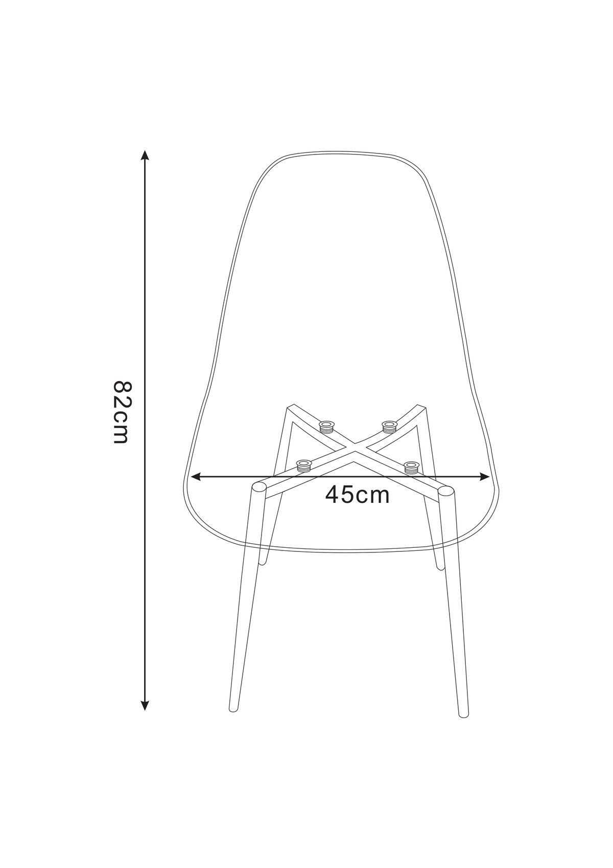 Lot de 4 chaises scandinave transparentes en PVC pieds Gold