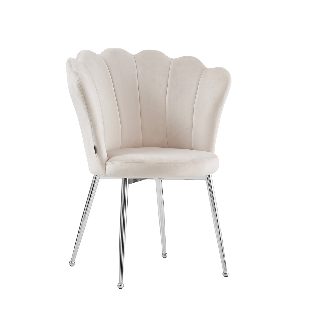 Lot de chaises NYMPHEA pieds Chrome assise Velours #couleur_beige