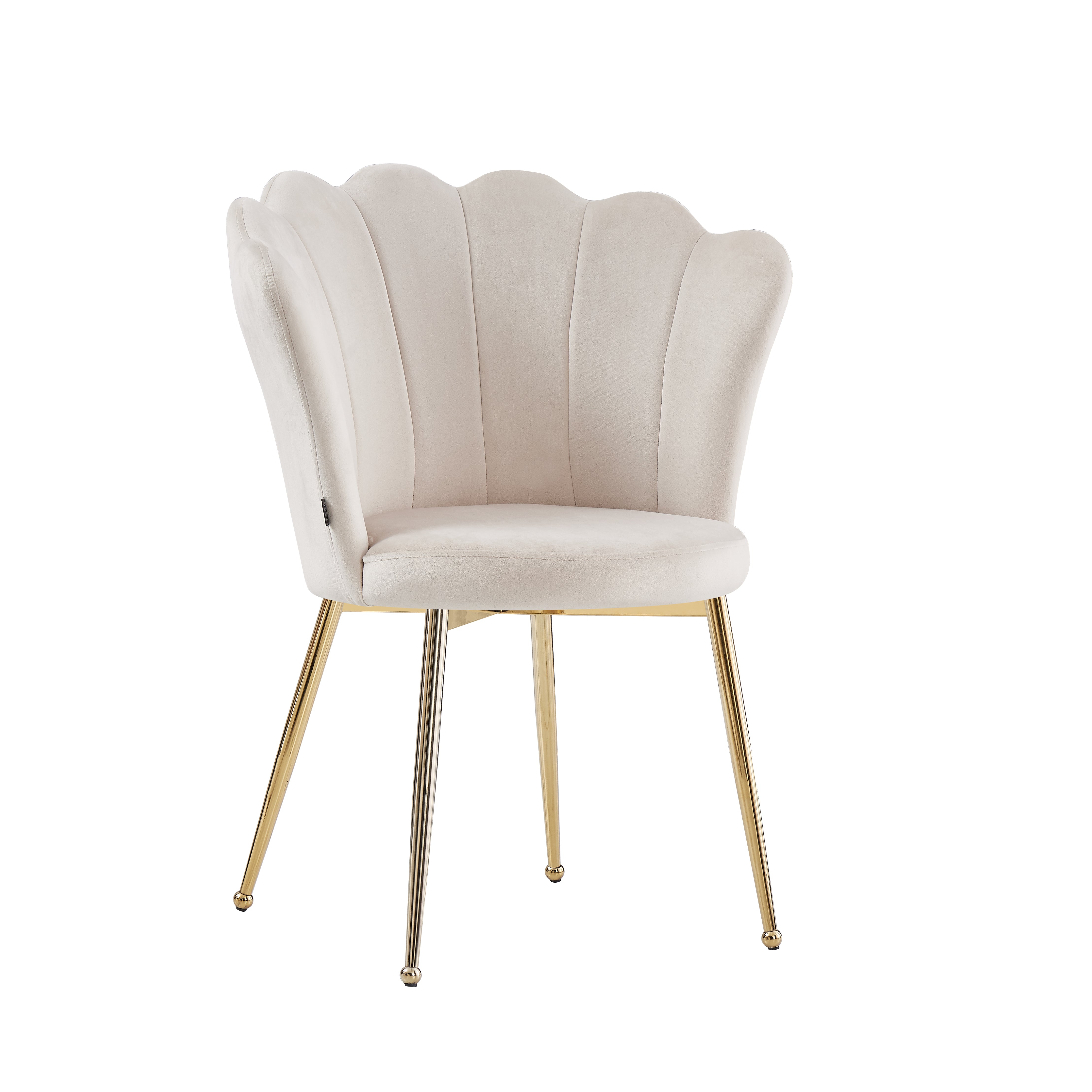 Lot de 2 chaises NYMPHEA pieds Gold assise Velours Beige