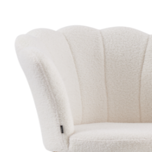 Lot de 2 chaises NYMPHEA pieds Gold assise Velours Blanc Doudou