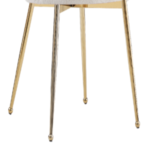 Lot de 2 chaises NYMPHEA pieds Gold assise Velours Blanc Doudou